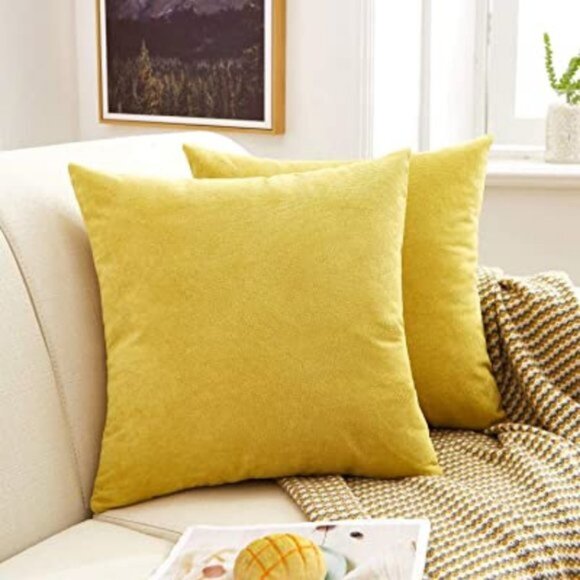 Mernette Other - MERNETTE Chenille Decorative Pillow Covers | Set of 2 | 20"x20" | Grass Yellow